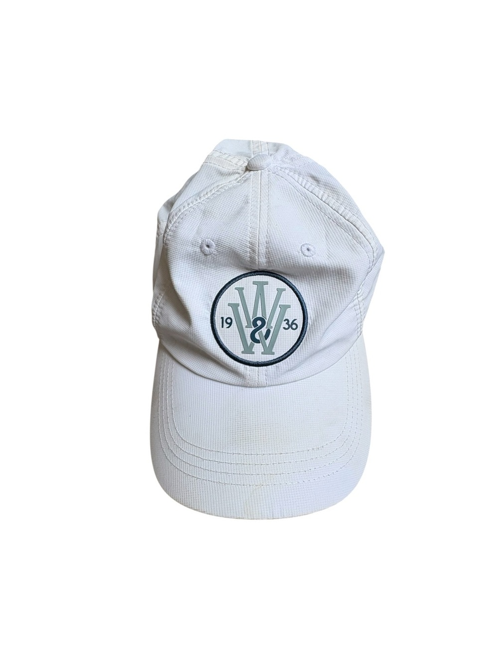 W&B White Baseball Cap with Green Logo